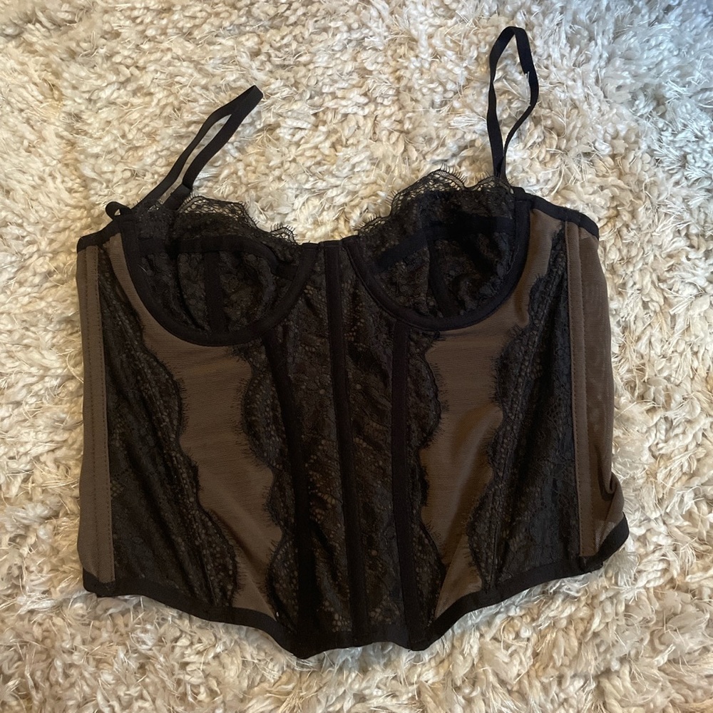 Urban Outfitters  black lace corset top